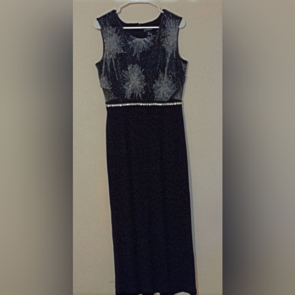 Long Black Dress with Rhinestones